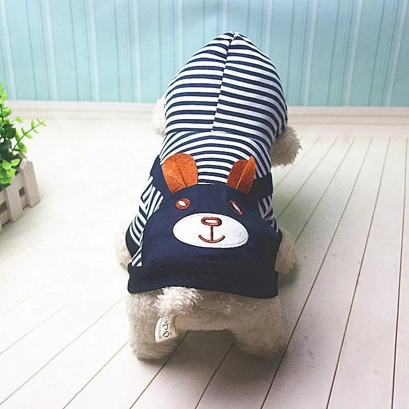 Hoodie Style Striped Dog Winter Clothes - Generevo