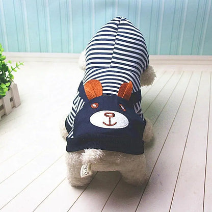 Hoodie Style Striped Dog Winter Clothes - Generevo